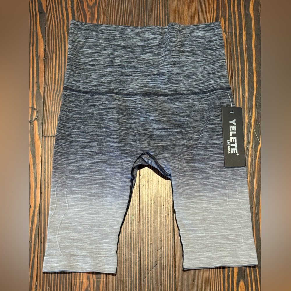 Yelete Black and Gray Ombre Biker Shorts
